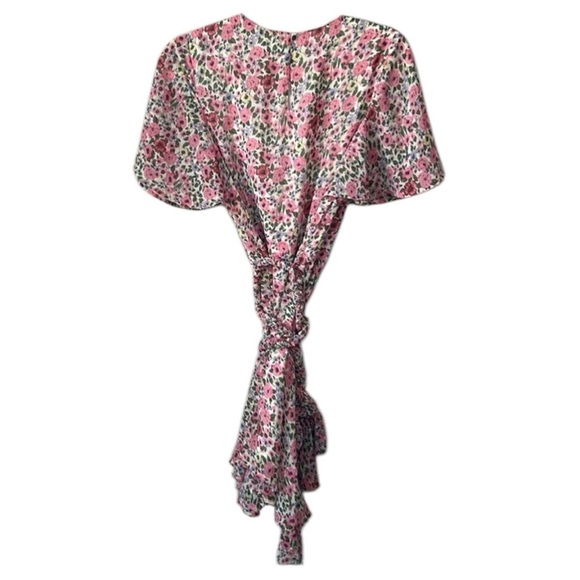 Free The Roses Floral Pink Braided Rope Belt Mini Dress - Picture 2 of 8